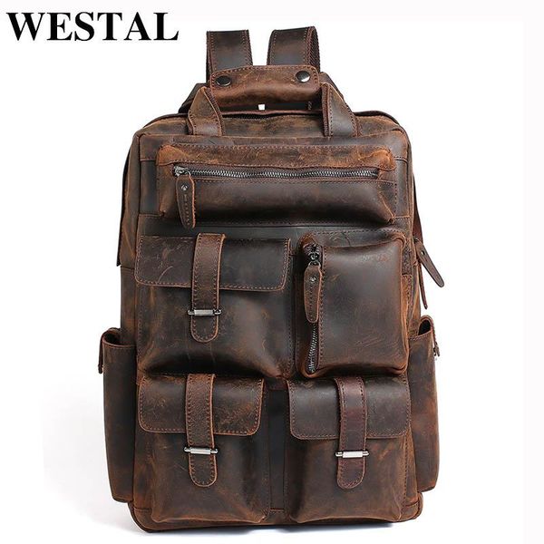backpack westal crazy horse leather for men genuine bag backpacks lapdaypack man mochila 3506
backpack westal crazy horse leather for men genuine bag backpacks lapdaypack man mochila 3506