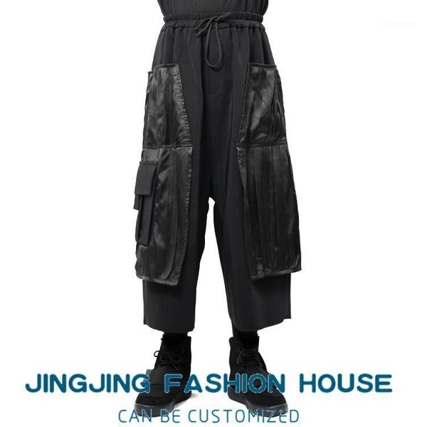 men's pants s-6xl2021 casual trousers wide leg culottes satin reflective original, Black
men's pants s-6xl2021 casual trousers wide leg culottes satin reflective original, Black