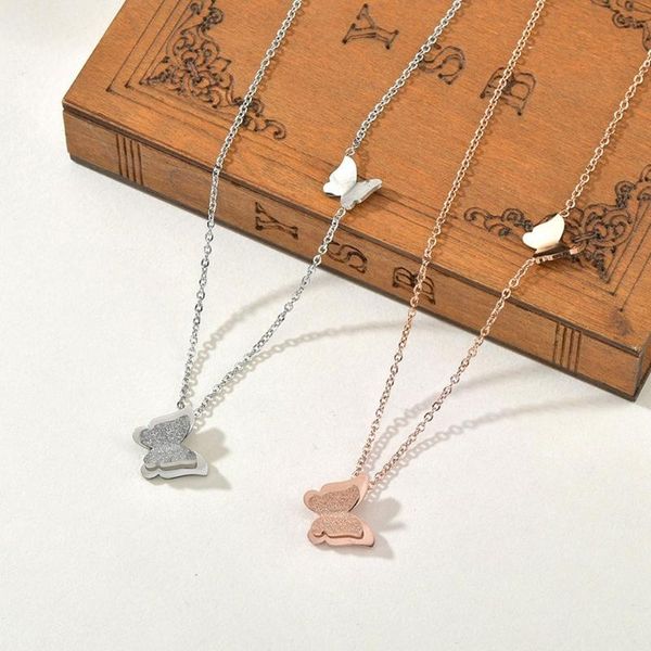 pendant necklaces two butterfly necklace stainless steel pendants simple short ins female niche design clavicle chain jewelry women, Silver
pendant necklaces two butterfly necklace stainless steel pendants simple short ins female niche design clavicle chain jewelry women, Silver