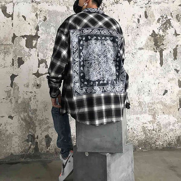 plaid shirts, cashew blossom men's clothing, shirt color blocks, japane street clothing harajuku, lapels, White;black
plaid shirts, cashew blossom men's clothing, shirt color blocks, japane street clothing harajuku, lapels, White;black