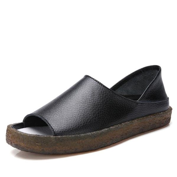 genuine leather women sandals open toe hollow gladiator summer roman shoes flat casual ladies, Black
genuine leather women sandals open toe hollow gladiator summer roman shoes flat casual ladies, Black