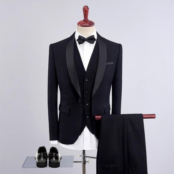 men's suits & blazers men high end business slender thick color set jas vest blazer's jacket, White;black
men's suits & blazers men high end business slender thick color set jas vest blazer's jacket, White;black