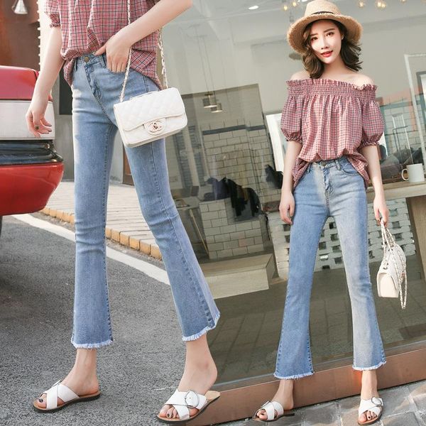 women's jeans ninth pants 2021 high-waisted micro-flared thin stretch ladies skinny women, Blue
women's jeans ninth pants 2021 high-waisted micro-flared thin stretch ladies skinny women, Blue