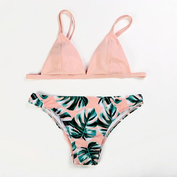 women's swimwear women bikini leaf printed two piece split set for summer beach swimsuit bathing suit bikinis, White;black
women's swimwear women bikini leaf printed two piece split set for summer beach swimsuit bathing suit bikinis, White;black