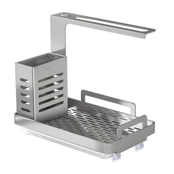kitchen sink caddy organizer stainless steel sponge soap brush holder with drain pan premium storage & organization
kitchen sink caddy organizer stainless steel sponge soap brush holder with drain pan premium storage & organization