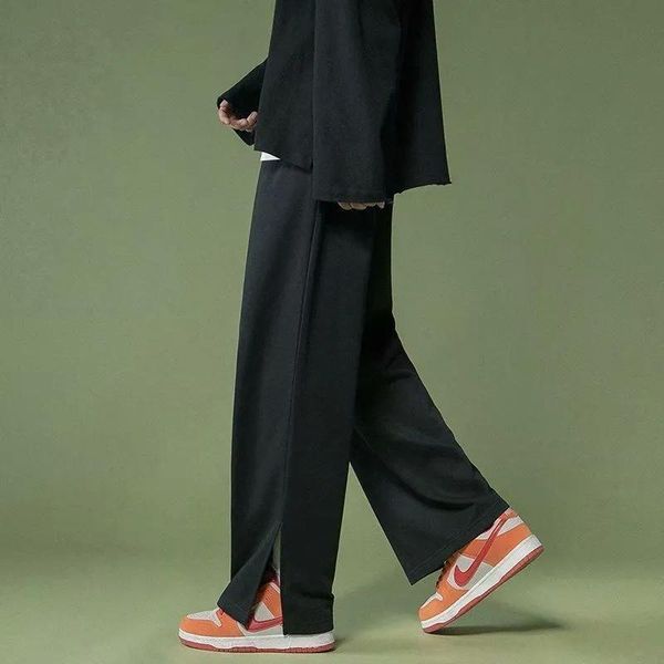men's pants men clothing casual loose wild straight sweatpants autumn harajuku solid split fork wide leg trousers pantalon homme, Black
men's pants men clothing casual loose wild straight sweatpants autumn harajuku solid split fork wide leg trousers pantalon homme, Black