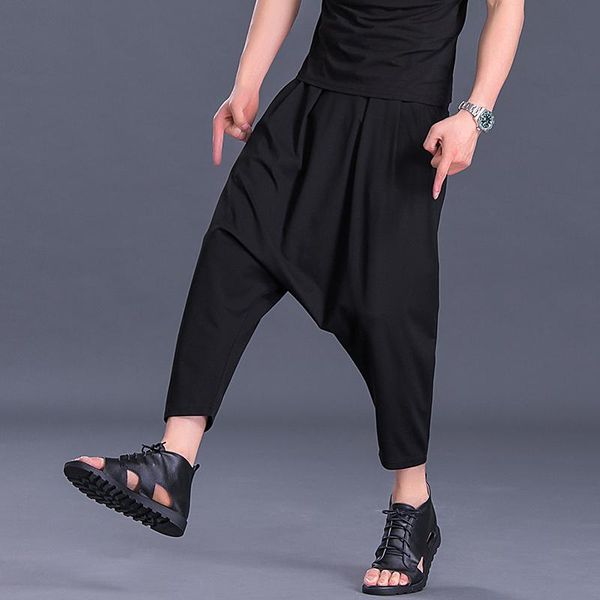 men's pants 2021 summer large size harem ankle-length casual loose drop-crotch pencil trousers middle microelastic waist a221, Black
men's pants 2021 summer large size harem ankle-length casual loose drop-crotch pencil trousers middle microelastic waist a221, Black