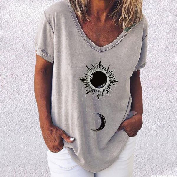women's t-shirt 40# t-shirts women v-neck short sleeve black printing tee casual loose summer tunics ropa mujer, White
women's t-shirt 40# t-shirts women v-neck short sleeve black printing tee casual loose summer tunics ropa mujer, White