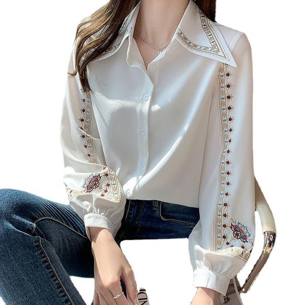 women's blouses & shirts design sense senior heavy industry embroidered shirt 2021 spring temperament was thin lantern long-sleeved fem, White
women's blouses & shirts design sense senior heavy industry embroidered shirt 2021 spring temperament was thin lantern long-sleeved fem, White