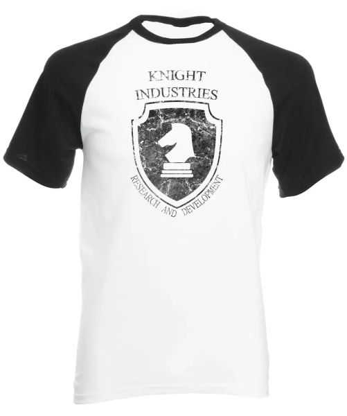 knight industries mens short sleeve baseball shirt inspired kit, White;black
knight industries mens short sleeve baseball shirt inspired kit, White;black