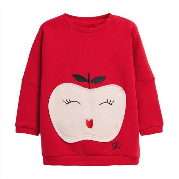 girls long sweatshirts apple applique kids pocket for children autumn clothing, Black
girls long sweatshirts apple applique kids pocket for children autumn clothing, Black