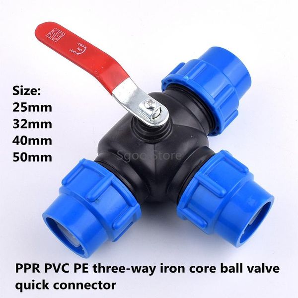 1pc i.d 25,32,40,50mm ppr pvc pe three-way iron core ball valve quick connector t type garden agricultural accessories watering equipments
1pc i.d 25,32,40,50mm ppr pvc pe three-way iron core ball valve quick connector t type garden agricultural accessories watering equipments