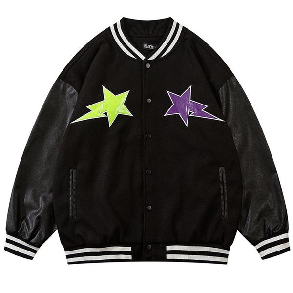 men's jackets mens pu leather sleeve packwork bomber vintage harajuku male baseball jacket 2021ss oversized v-neck streetwear, Black;brown
men's jackets mens pu leather sleeve packwork bomber vintage harajuku male baseball jacket 2021ss oversized v-neck streetwear, Black;brown