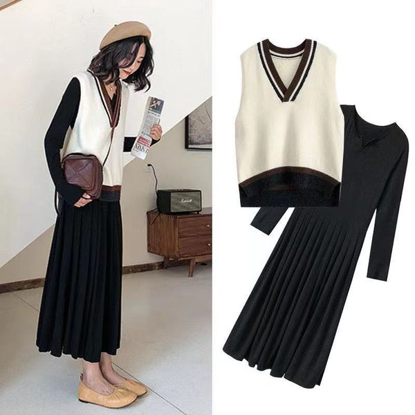 two piece dress roupas para grávidas conjunto de camisola maternida outono e inverno nova moda duas peças colete lã terno yqmu, White
two piece dress roupas para grávidas conjunto de camisola maternida outono e inverno nova moda duas peças colete lã terno yqmu, White