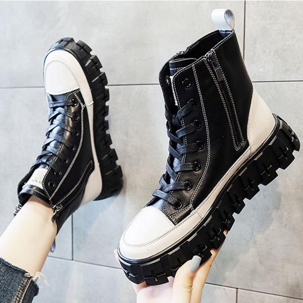 boots leather rubber sole riding women's autumn 2021 thick bottom low british style short motorcycle, Black
boots leather rubber sole riding women's autumn 2021 thick bottom low british style short motorcycle, Black