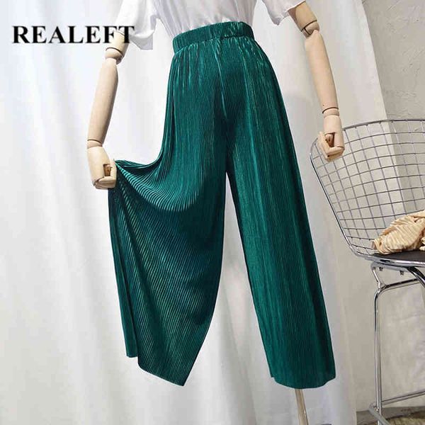 women's pleated long pants elastic waist solid casual loose female wide leg chic trouses ladies spring summer 210428, Black;white
women's pleated long pants elastic waist solid casual loose female wide leg chic trouses ladies spring summer 210428, Black;white