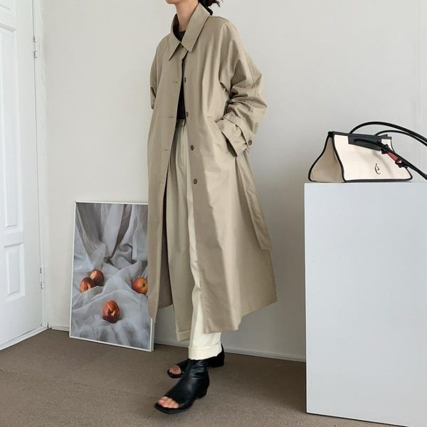 women's trench coats 2021 autumn and winter loose coat women causal full sleeve belted s289, Tan;black
women's trench coats 2021 autumn and winter loose coat women causal full sleeve belted s289, Tan;black