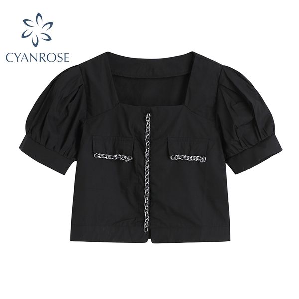 chain design crop blouses and shirts for women stylish square collar elegant blusas party club gothic e-girl rok streetwear 210417, White
chain design crop blouses and shirts for women stylish square collar elegant blusas party club gothic e-girl rok streetwear 210417, White