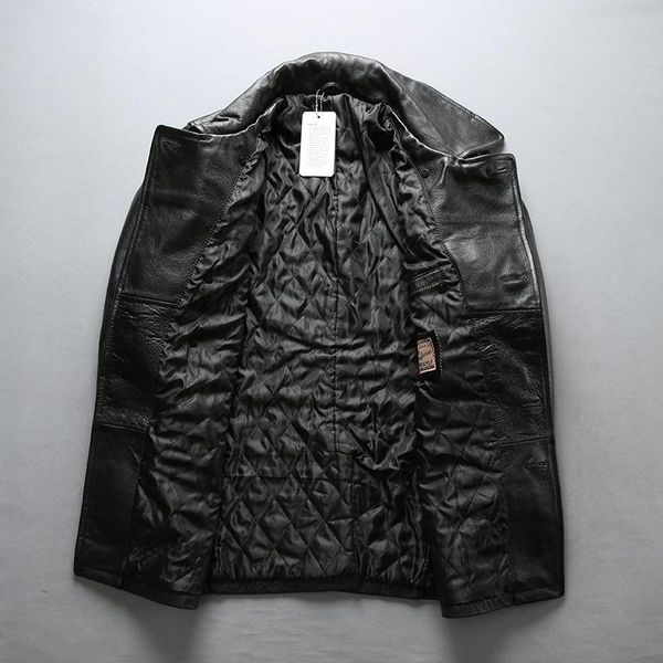 men's leather & faux casula genuine men slim fit real coat cowskin turn-down collar men' jacket, Black
men's leather & faux casula genuine men slim fit real coat cowskin turn-down collar men' jacket, Black