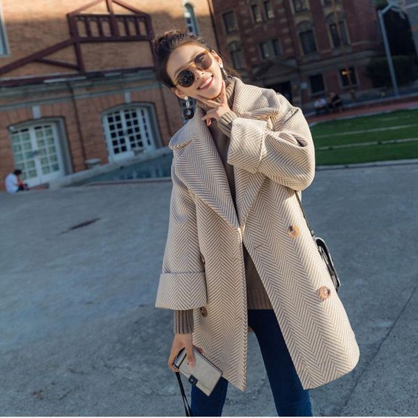 women's wool & blends u-swear winter overcoat women 2021 fashion vintage woolen loose coats double breasted turn-down collar abrigos, Black
women's wool & blends u-swear winter overcoat women 2021 fashion vintage woolen loose coats double breasted turn-down collar abrigos, Black