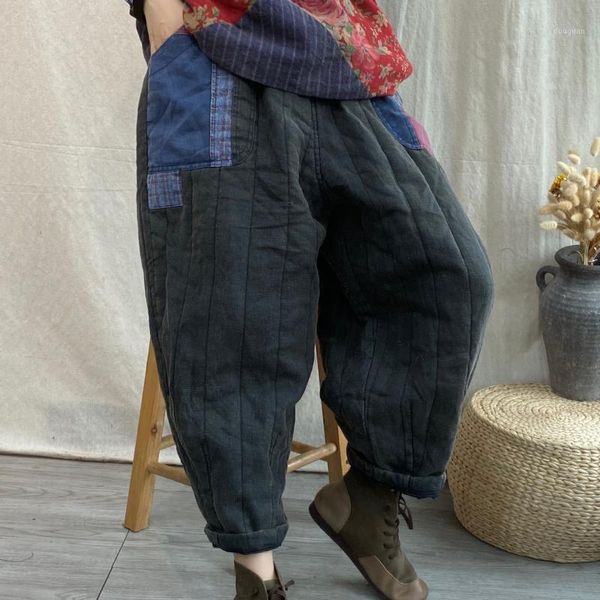 women's pants & capris winter padded women retro casual loose trousers 2021 female elastic waist patchwork pocket thicker vintage, Black;white
women's pants & capris winter padded women retro casual loose trousers 2021 female elastic waist patchwork pocket thicker vintage, Black;white