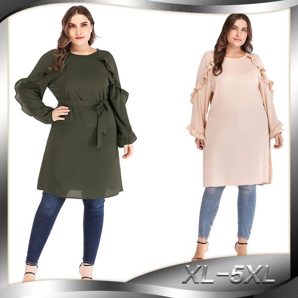 casual dresses women ruffled long sleeve short dress fashion summer plue size loose party robe muslim maxi abaya spring vestidos, Black;gray
casual dresses women ruffled long sleeve short dress fashion summer plue size loose party robe muslim maxi abaya spring vestidos, Black;gray