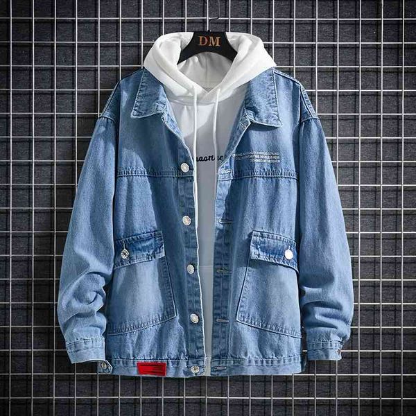 2021 new men's casual work denim jacket students' spring and autumn clothes trend printing, Black
2021 new men's casual work denim jacket students' spring and autumn clothes trend printing, Black