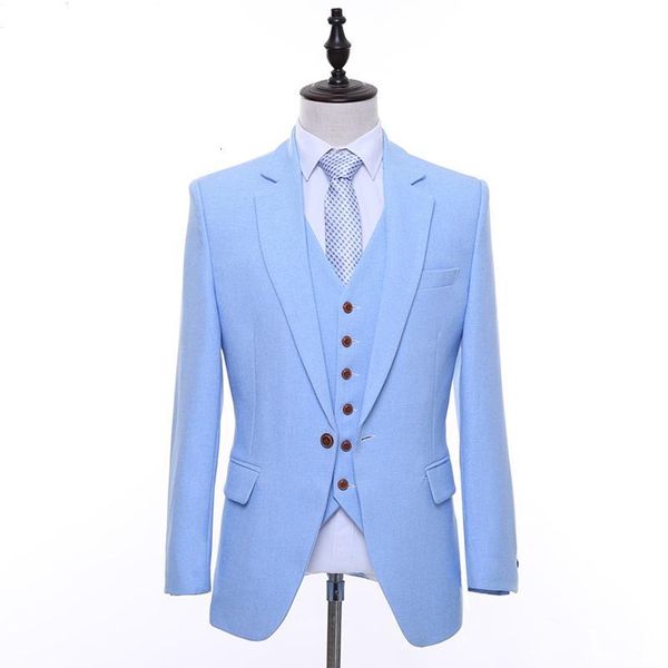 men's suits & blazers sky blue men for prom 3 piece male jacket pant vest notched lapel wedding groom tuxedos yn10, White;black
men's suits & blazers sky blue men for prom 3 piece male jacket pant vest notched lapel wedding groom tuxedos yn10, White;black