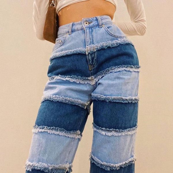 siddons woman high waist straight leg jeans women streetwear panelled trousers pocket patchwork denim pants female, Blue
siddons woman high waist straight leg jeans women streetwear panelled trousers pocket patchwork denim pants female, Blue