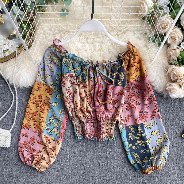 women's blouses & shirts chic long sleeves splint color chiffon shirt women sweet wood ear tie trim short harajuku casual blo, White
women's blouses & shirts chic long sleeves splint color chiffon shirt women sweet wood ear tie trim short harajuku casual blo, White