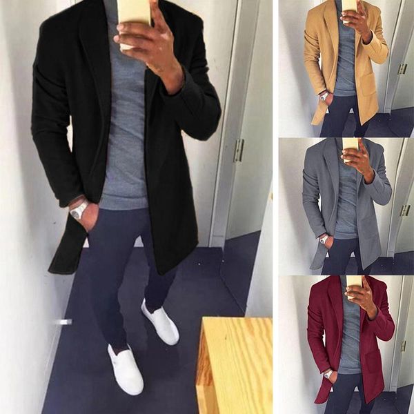 men's wool & blends chanwell 2021 winter coat men casaco masculino long sleeve solid blazer jakets casual warm slim woolen plus size, Black
men's wool & blends chanwell 2021 winter coat men casaco masculino long sleeve solid blazer jakets casual warm slim woolen plus size, Black