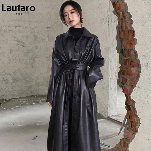 women's leather & faux lautaro autumn long black cool pu trench coat for women belt single breasted loose korean fashion wholesale clot
women's leather & faux lautaro autumn long black cool pu trench coat for women belt single breasted loose korean fashion wholesale clot