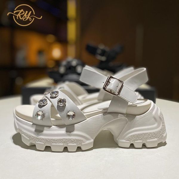 ry-relaa europe station genuine leather shoes for women platform sandals 2021 summer style fashion ins stripper heels, Black 
ry-relaa europe station genuine leather shoes for women platform sandals 2021 summer style fashion ins stripper heels, Black