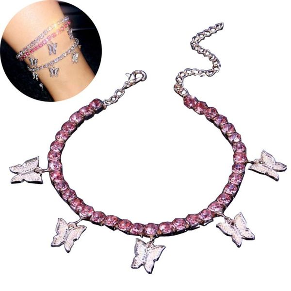 anklets fashion women butterfly charm anklet rhinestone ankle bracelet foot chain jewelry for summer beach barefoot, Red;blue
anklets fashion women butterfly charm anklet rhinestone ankle bracelet foot chain jewelry for summer beach barefoot, Red;blue