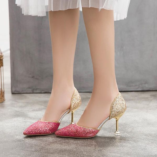 elegant wedding shoes female fashion pointed thick with wild single sequins gradient high heels women u18-28 dress, Black
elegant wedding shoes female fashion pointed thick with wild single sequins gradient high heels women u18-28 dress, Black