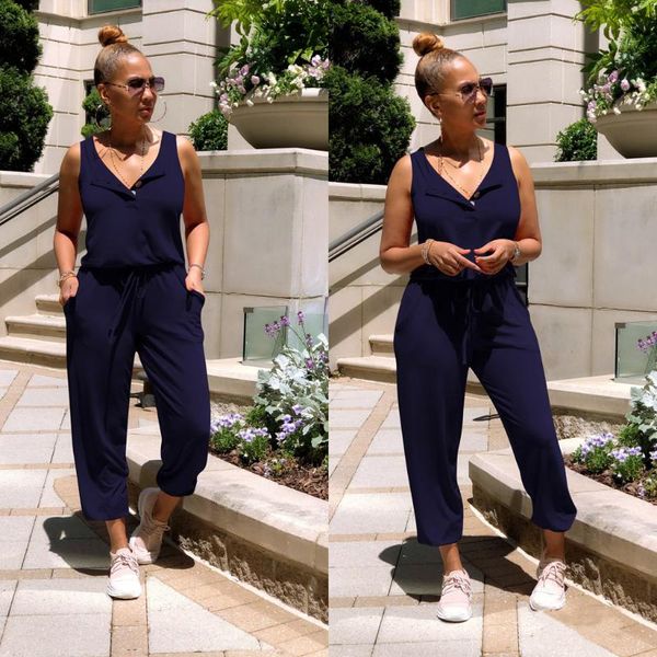women's jumpsuits & rompers jumpsuit women summer 2021 casual home solid sleeveless button bandage woman v-neck pocket overalls loose 2, Black;white
women's jumpsuits & rompers jumpsuit women summer 2021 casual home solid sleeveless button bandage woman v-neck pocket overalls loose 2, Black;white