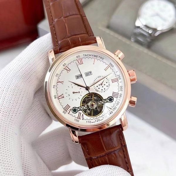 mens designer watches 42mm dial genuine leather luxury watch mechanical automatic movement all sub-dials work wristwatches gift for valentin, Slivery;brown
mens designer watches 42mm dial genuine leather luxury watch mechanical automatic movement all sub-dials work wristwatches gift for valentin, Slivery;brown