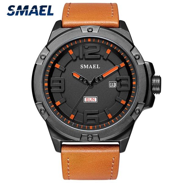 wristwatches smael casual leather men's watch waterproof sport quartz men military date wrist relogio masculino, Slivery;brown
wristwatches smael casual leather men's watch waterproof sport quartz men military date wrist relogio masculino, Slivery;brown