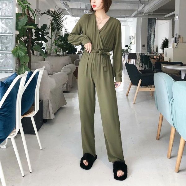 women's jumpsuits & rompers spring and autumn jumpsuit casual solid color v-neck long sleeve belt decoration, Black;white
women's jumpsuits & rompers spring and autumn jumpsuit casual solid color v-neck long sleeve belt decoration, Black;white