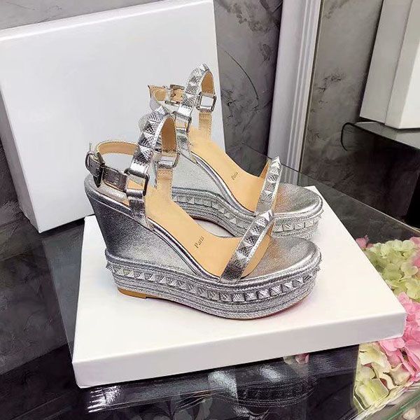 famous ladies red bottom wedge cataclou sandals gold patent leather studded ladies ankle strap women's pumps party dress eu35-42 mkj002, Black
famous ladies red bottom wedge cataclou sandals gold patent leather studded ladies ankle strap women's pumps party dress eu35-42 mkj002, Black