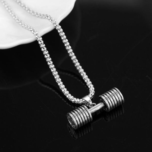pendant necklaces dumbbell fitness necklace bodybuilding gym weight crossfit barbell jewellery for lovers, Silver
pendant necklaces dumbbell fitness necklace bodybuilding gym weight crossfit barbell jewellery for lovers, Silver
