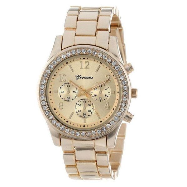 geneva brand gold plated stainless steel watches women ladies crystal dress quartz wristwatch montre femme wristwatches, Slivery;brown
geneva brand gold plated stainless steel watches women ladies crystal dress quartz wristwatch montre femme wristwatches, Slivery;brown