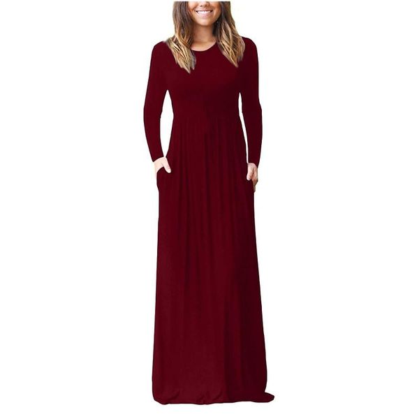 casual dresses women long sleeve dress plus size loose plain pockets maxi vintage party longue femme, Black;gray
casual dresses women long sleeve dress plus size loose plain pockets maxi vintage party longue femme, Black;gray
