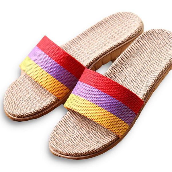 arrivals summer linen women slippers brand flat non-slip breathable stripe basic slides home sandals charm beach shoes, Black
arrivals summer linen women slippers brand flat non-slip breathable stripe basic slides home sandals charm beach shoes, Black