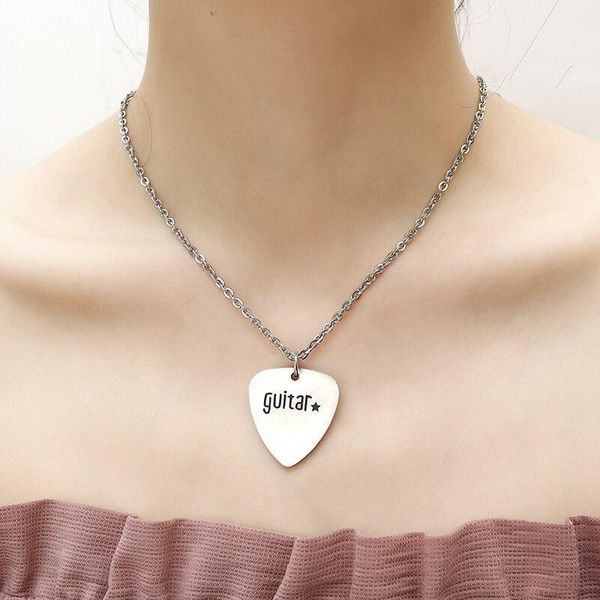 pendant necklaces guitar pick necklace lover fashionable creative gift accessory, Silver
pendant necklaces guitar pick necklace lover fashionable creative gift accessory, Silver