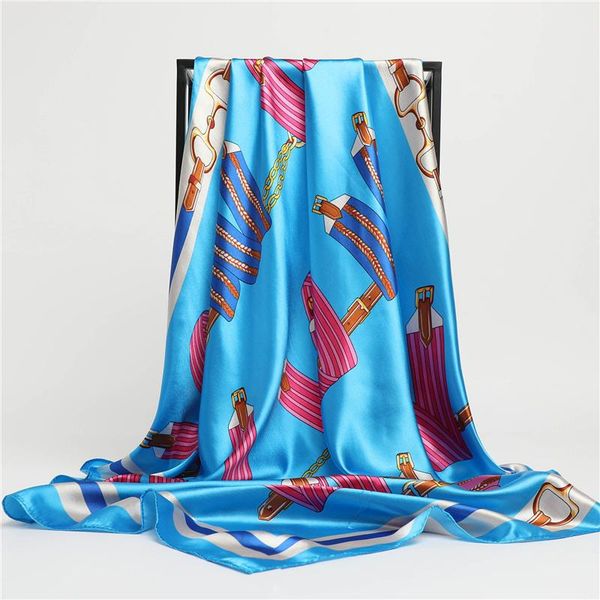 scarves 2021 muslim headband square scarf for women print female 90*90cm silk satin neckerchief hijab hair band bag foulard beach stoles, Blue;gray
scarves 2021 muslim headband square scarf for women print female 90*90cm silk satin neckerchief hijab hair band bag foulard beach stoles, Blue;gray