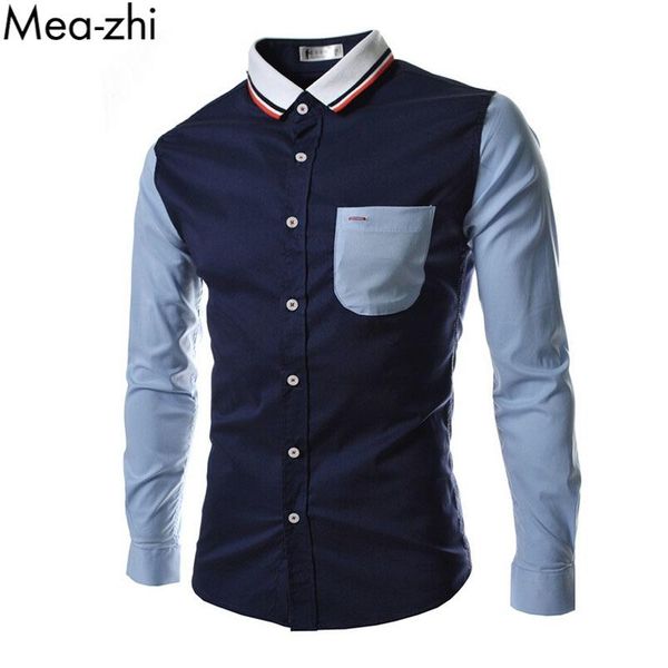 men's casual shirts men slim fit long sleeve spliced button up shirt business work lapel mens, White;black
men's casual shirts men slim fit long sleeve spliced button up shirt business work lapel mens, White;black