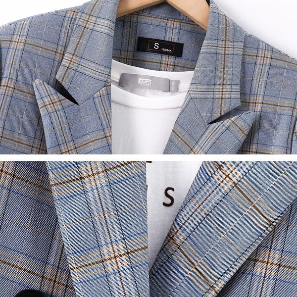 suit suit female triple breasted blue plaid blazer fashion jacket outerwear loose spring jackets, White;black
suit suit female triple breasted blue plaid blazer fashion jacket outerwear loose spring jackets, White;black