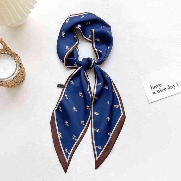 scarves oblique angle korean long belt silk versatile decorative streamer small scarf women's bandage headband, Blue;gray
scarves oblique angle korean long belt silk versatile decorative streamer small scarf women's bandage headband, Blue;gray