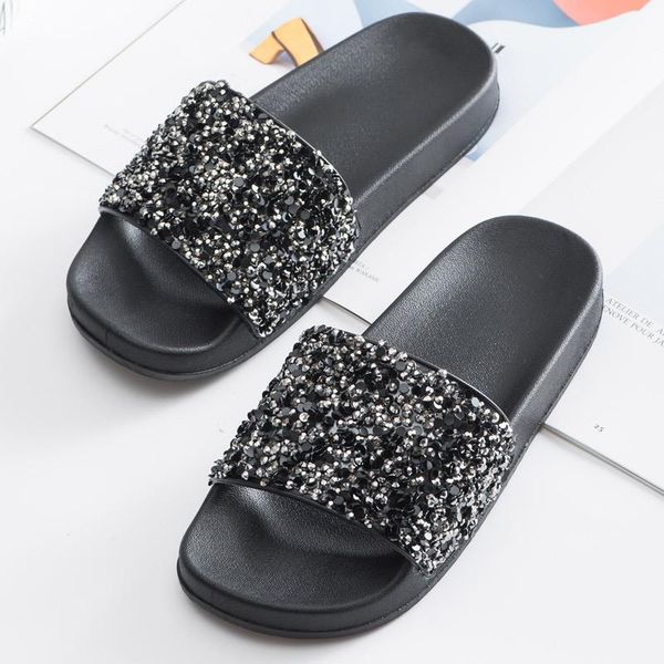 slippers women's summer batnroom non slip slides glitter bling soft bottom ladies platform casual comfortable female shoes 2021, Black
slippers women's summer batnroom non slip slides glitter bling soft bottom ladies platform casual comfortable female shoes 2021, Black